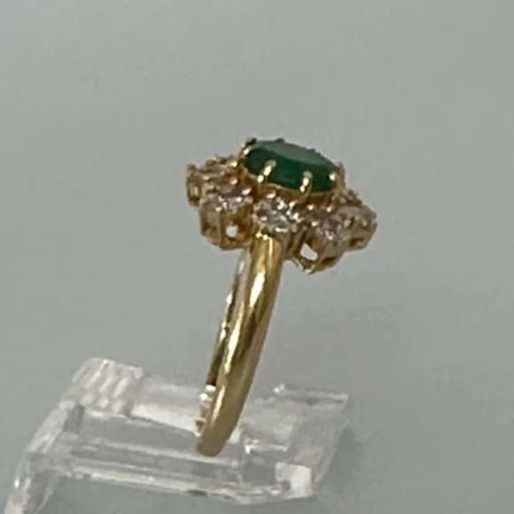 EFFY 14k Diamonds real emerald real solid Gold and Green Gemstone Ring - Picture 3 of 9